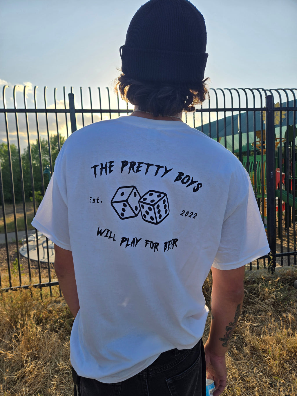 "Will play for beer" T Shirt - WHITE